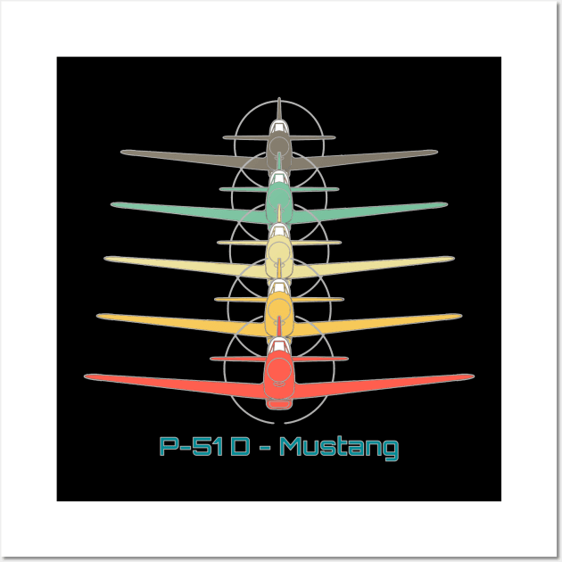 P-51 Mustang Fighter Colors Wall Art by Jose Luiz Filho